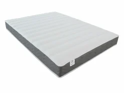 Vente-unique Cama Abatible|Cama abatible vertical de 160 x 200 cm gris y blanco con colchón - MALINA II