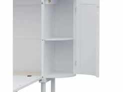 ModernLuxe Cama abatible 140x200 cm - con compartimentos de almacenamiento - (colchón no incluido) Blanco Outlet