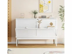DripeX Cama abatible 140x200 cm - Con estructura de láminas - Madera - Carga máx. 200 kg - Blanco