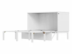 DripeX Cama abatible 140x200 cm - Con estructura de láminas - Madera - Carga máx. 200 kg - Blanco