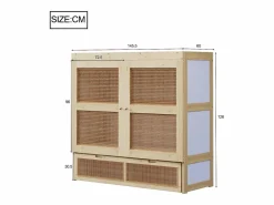 Hauss Spole Cama Abatible|Cama abatible 140x200 cm con somier y 2 cajones - Natural claro