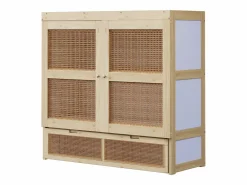 Hauss Spole Cama Abatible|Cama abatible 140x200 cm con somier y 2 cajones - Natural claro