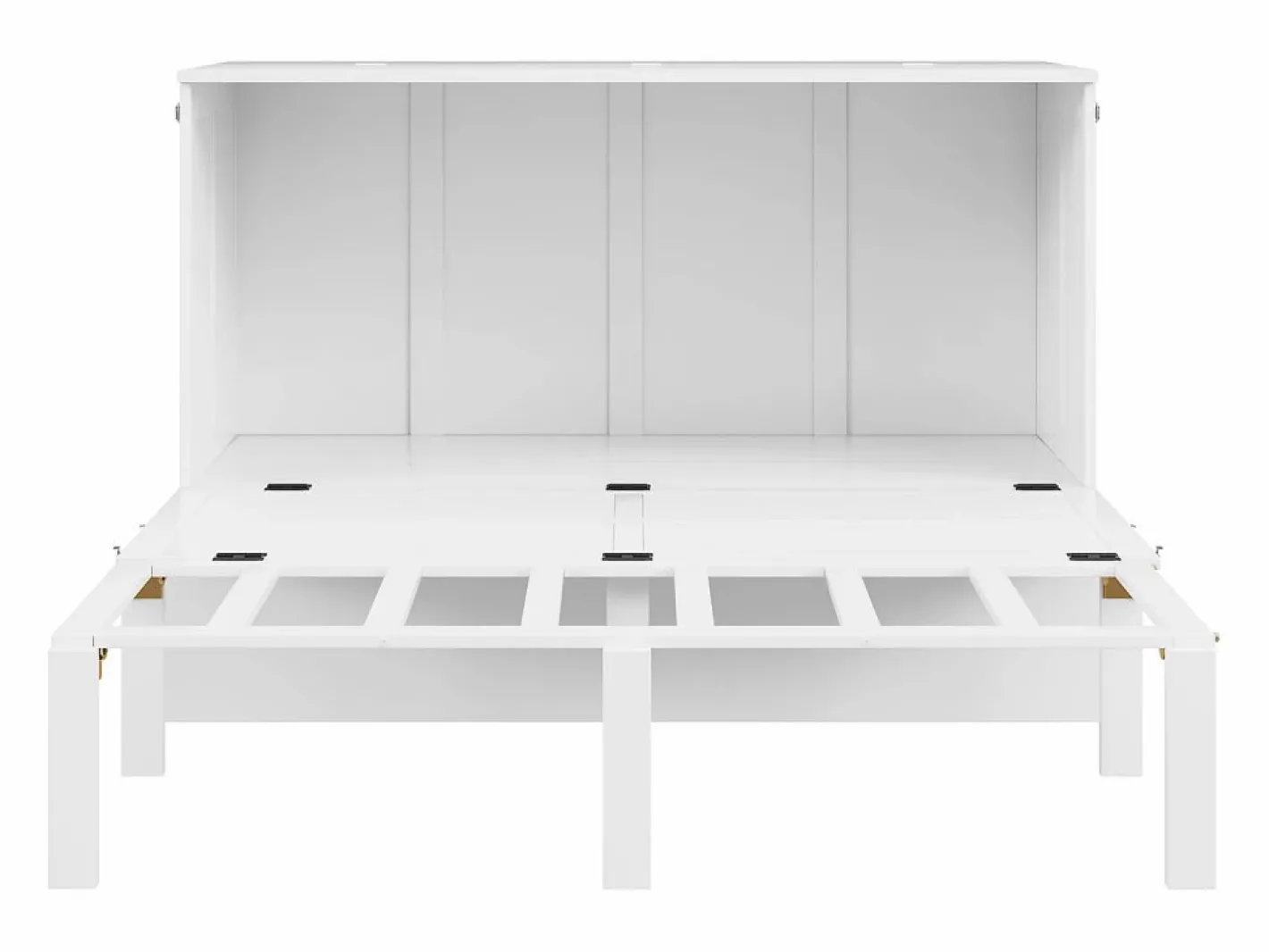 Hauss Spole Cama Abatible|Cama abatible 140x200 cm, con somier - Cama niño/adulto - Madera blanca