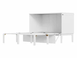 Hauss Spole Cama Abatible|Cama abatible 140x200 cm, con somier - Cama niño/adulto - Madera blanca