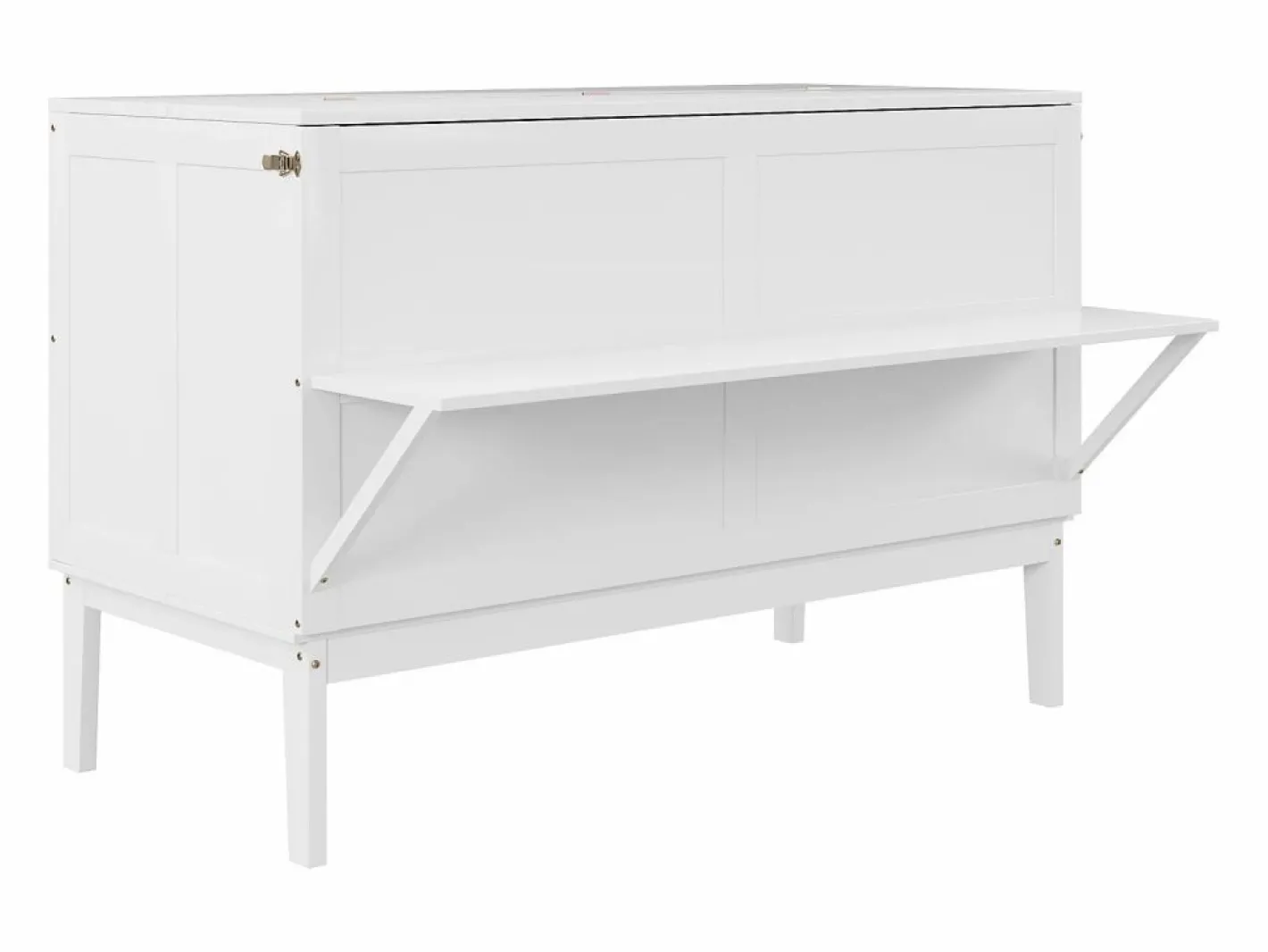 Hauss Spole Cama Abatible|Cama abatible 140x200 cm, con somier - Cama niño/adulto - Madera blanca