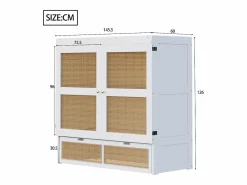 Cama abatible 140x200 cm con somier y 2 cajones -^Hauss Spole Sale