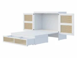 Cama abatible 140x200 cm con somier y 2 cajones -^Hauss Spole Sale
