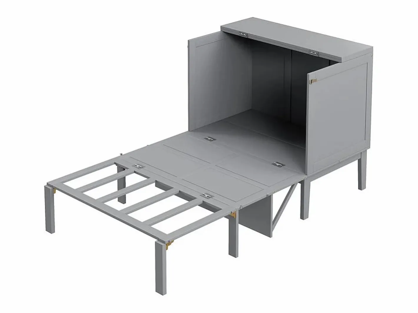 DripeX Cama Abatible|Cama abatible 90x200 cm en madera - Con somier de láminas - Carga máx. 150 kg -