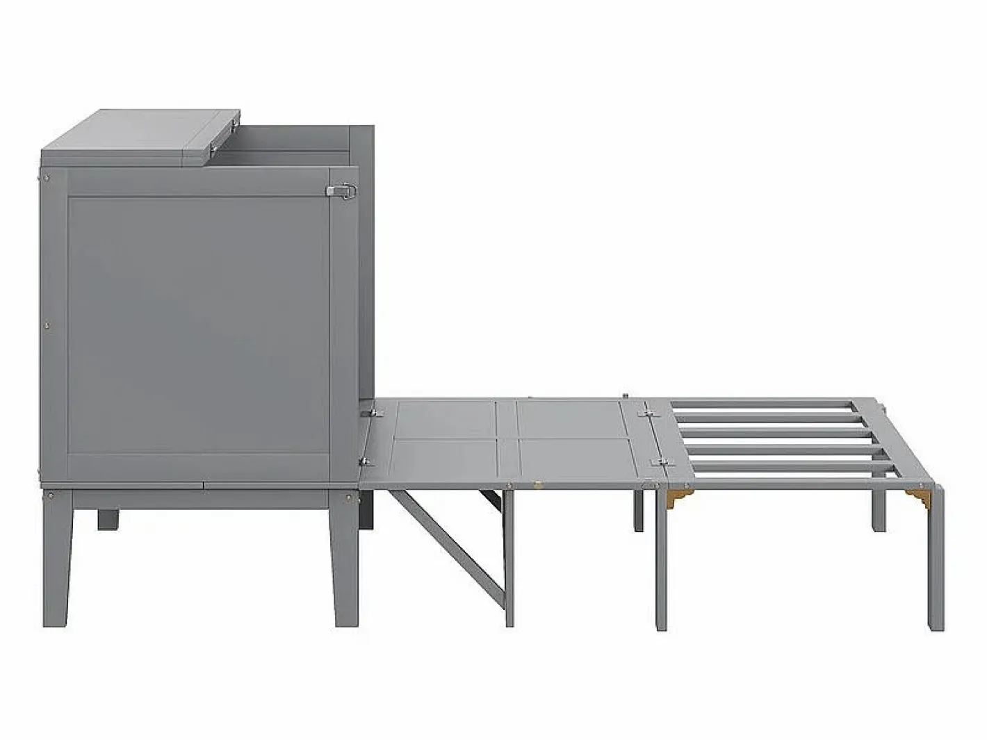 DripeX Cama Abatible|Cama abatible 90x200 cm en madera - Con somier de láminas - Carga máx. 150 kg -