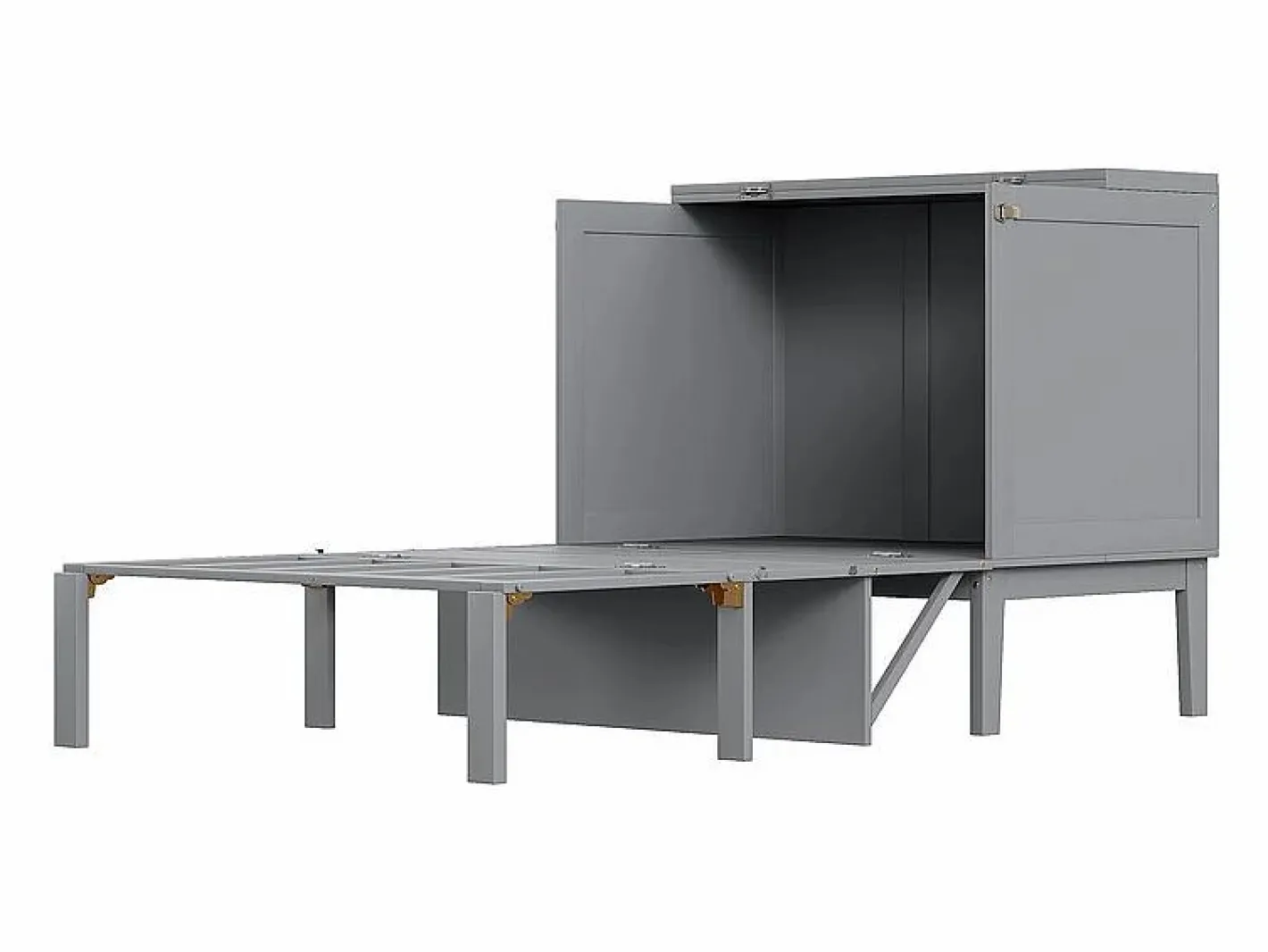 DripeX Cama Abatible|Cama abatible 90x200 cm en madera - Con somier de láminas - Carga máx. 150 kg -