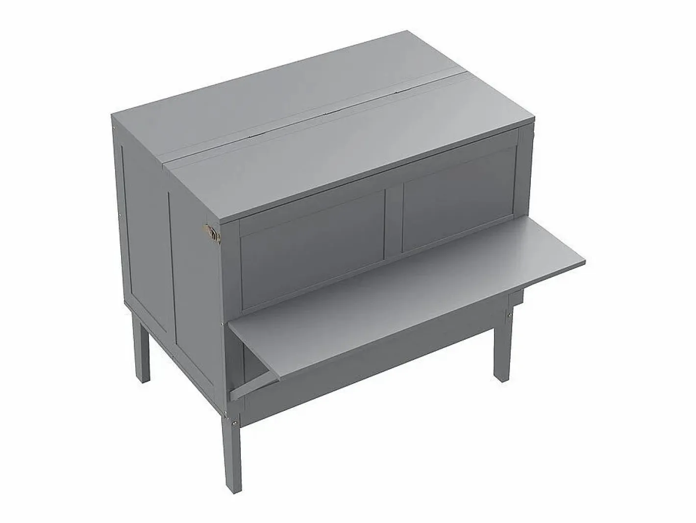 DripeX Cama Abatible|Cama abatible 90x200 cm en madera - Con somier de láminas - Carga máx. 150 kg -