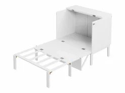 DripeX Cama abatible 90x200 cm en madera - Con somier de láminas - Carga máx. 150 kg - Blanco Sale