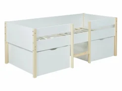 Vente-unique Cama Con Almacenaje|Cama alta 2 cajones 90 x 190 cm y roble SISSY