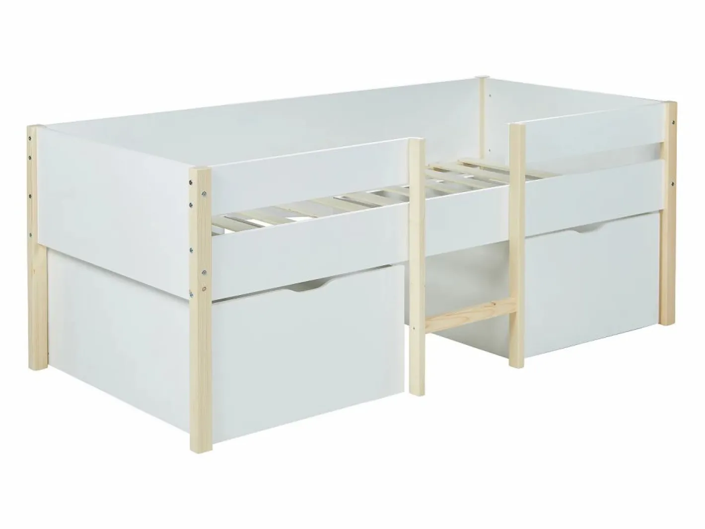 Vente-unique Cama Con Almacenaje|Cama alta 2 cajones 90 x 190 cm y roble SISSY