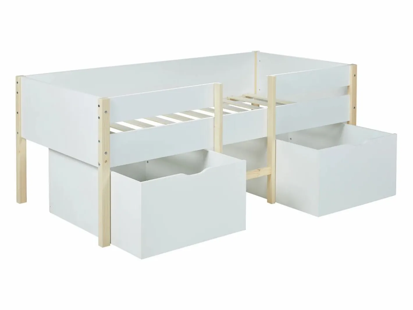 Vente-unique Cama Con Almacenaje|Cama alta 2 cajones 90 x 190 cm y roble SISSY