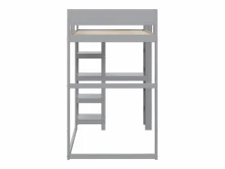 ModernLuxe Cama alta 90 x 200 cm - con escalera - con estantes de almacenamiento - madera maciza - con somier de láminas - (colchón no incluido) Gris Online