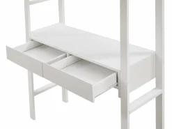 Vente-unique Cama Alta|Cama alta 90 x 190 cm con escritorio y almacenamiento pino y MDF - KALIZI