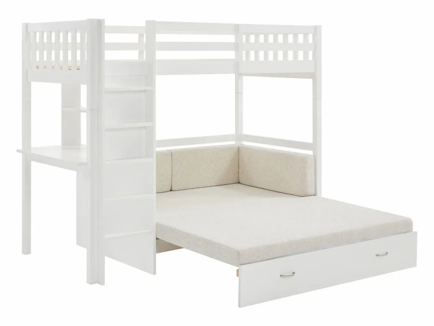 Cama alta 90 X 190 cm con sofá convertible - Pino y MDF - - ORPELIA^Vente-unique Sale