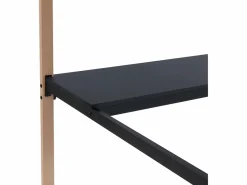 Vente-unique Cama alta 90 x 190 cm escritorio metal negro y roble MALICIA Negro / Color natural claro New