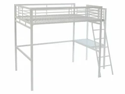 Vente-unique Cama Alta|Cama alta CASUALII para 2 personas con escritorio, color , con colchón