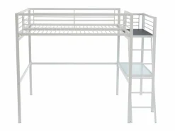 Vente-unique Cama Alta|Cama alta CASUALII para 2 personas con escritorio, color , con colchón