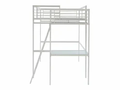 Vente-unique Cama Alta|Cama alta CASUALII para 2 personas con escritorio, color , con colchón