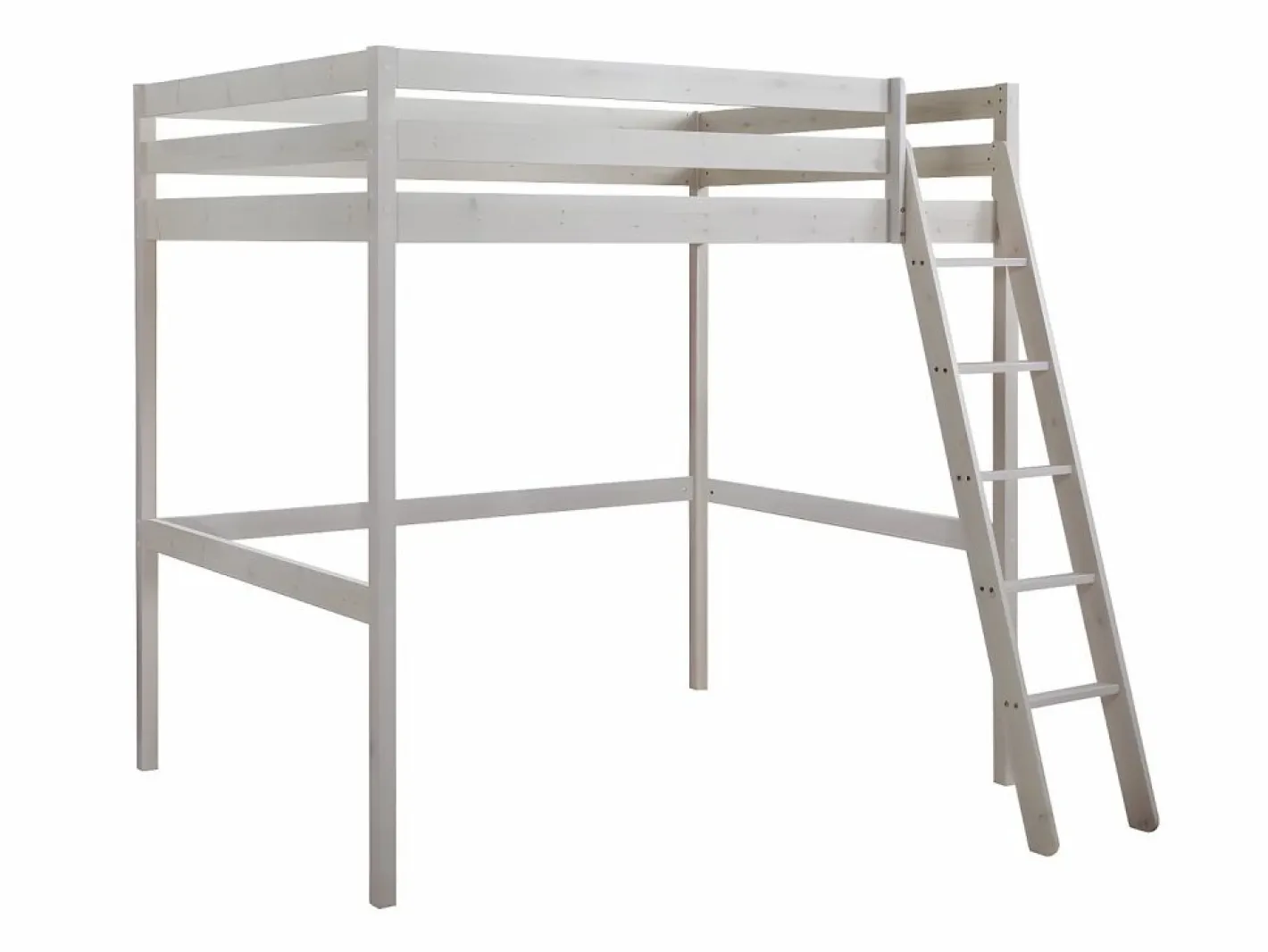 Vente-unique Cama Alta|Cama Infantil|Cama alta con escritorio 140 x 190 cm de Pino macizo con colchón GEDEON II