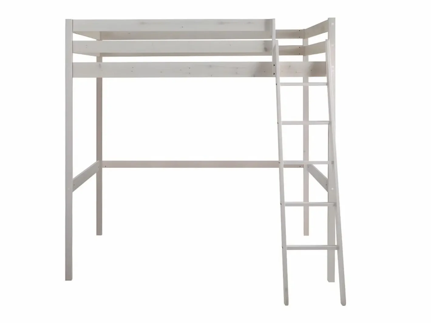 Vente-unique Cama Alta|Cama Infantil|Cama alta con escritorio 140 x 190 cm de Pino macizo con colchón GEDEON II