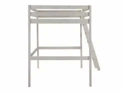 Vente-unique Cama Alta|Cama Infantil|Cama alta con escritorio 140 x 190 cm de Pino macizo con colchón GEDEON II