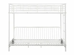 Vente-unique Cama Alta|Cama Infantil|Cama alta de metal de 90 x 190 cm con sofá convertible + futón + colchón MODULO V