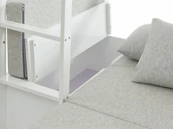 Vente-unique Cama Con Almacenaje|Cama Infantil|Cama alta escritorio, sofá y compartimentos. 90x200 cm. Pino macizo. . GOLIATH II