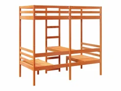 Cama alta escritorio y asientos madera maciza marrón 90x190 cm^vidaxl New