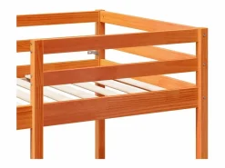 Cama alta escritorio y asientos madera maciza marrón 90x190 cm^vidaxl New