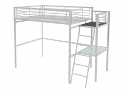 Vente-unique Cama Alta|Cama alta industrial de metal CASUAL II de 140 x 190 cm para 2 personas