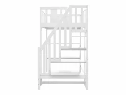 Merax Cama Alta|Cama alta infantil - 90 x 200 cm - con espacio de almacenaje en la escalera y estantería - madera + MDF -
