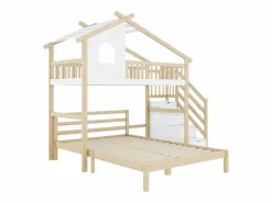 Cama alta infantil 90x200 cm, cama inferior 140x200 cm, + natural^ Online
