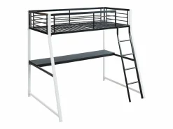 Vente-unique Cama Alta|Cama Infantil|Cama alta MALICIA - 90 x 190 cm - escritorio rinconero integrado