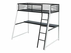 Vente-unique Cama Alta|Cama Infantil|Cama alta MALICIA - 90 x 190 cm - escritorio rinconero integrado