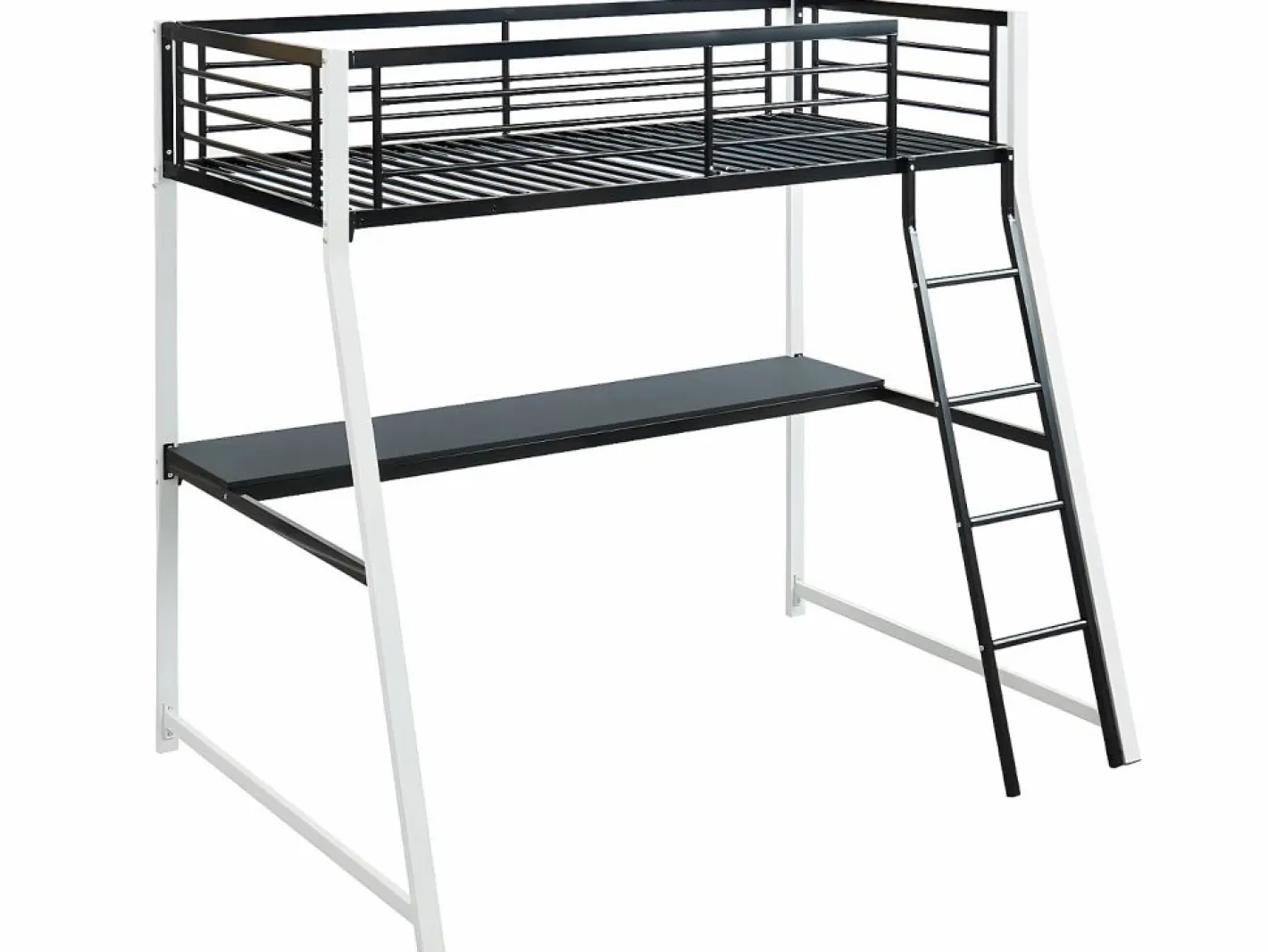 Cama alta MALICIA - 90x190 - escritorio + colchón integrado^Vente-unique