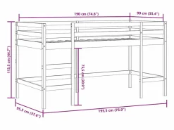 vidaxl Cama alta para niños con túnel madera pino 90x190 cm Azul Outlet