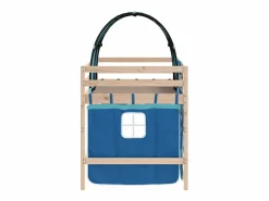 vidaxl Cama alta para niños con túnel madera pino 90x190 cm Azul Outlet