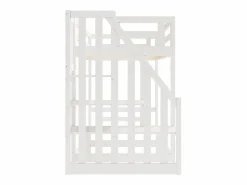 ModernLuxe Cama altillo infantil 90×200 cm - con escalera y somier de láminas - Blanco Online