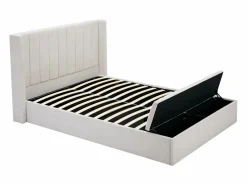 Vente-unique Cama Con Canapé|Cama Con Almacenaje|Cama arcón 160 x 200 cm con banco en tela color + colchón - DOUINO