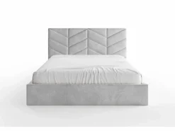 Vente-unique Cama Con Canapé|Cama Con Almacenaje|Cama arcón king size 200 x 200 cm de tejido texturizado - JUSTANI
