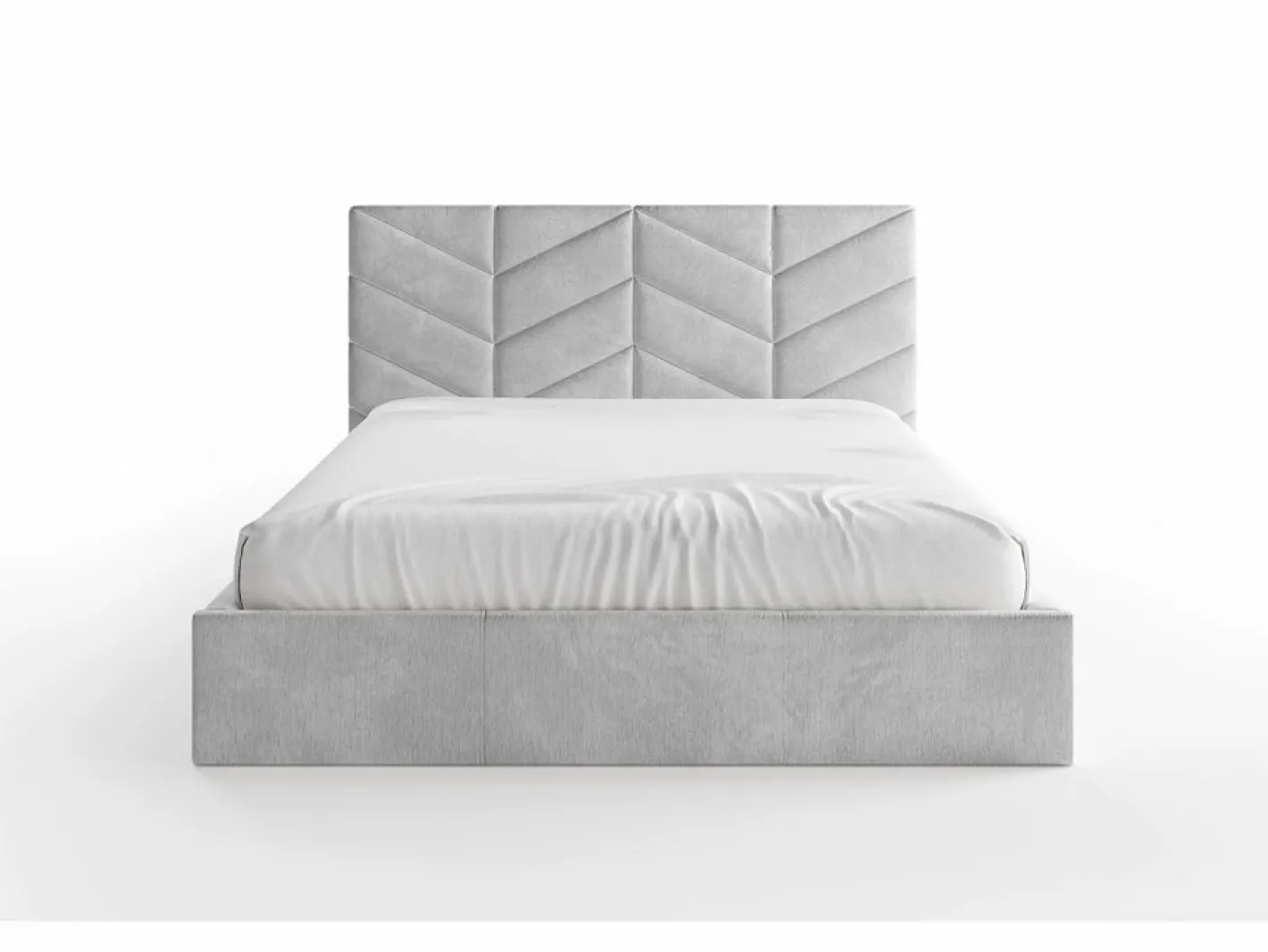 Vente-unique Cama Con Canapé|Cama Con Almacenaje|Cama arcón king size 200 x 200 cm de tejido texturizado - JUSTANI