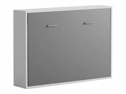 Cama armario abatible horizontal 140 x 200 cm gris y blanco - MALINA II^Vente-unique Hot
