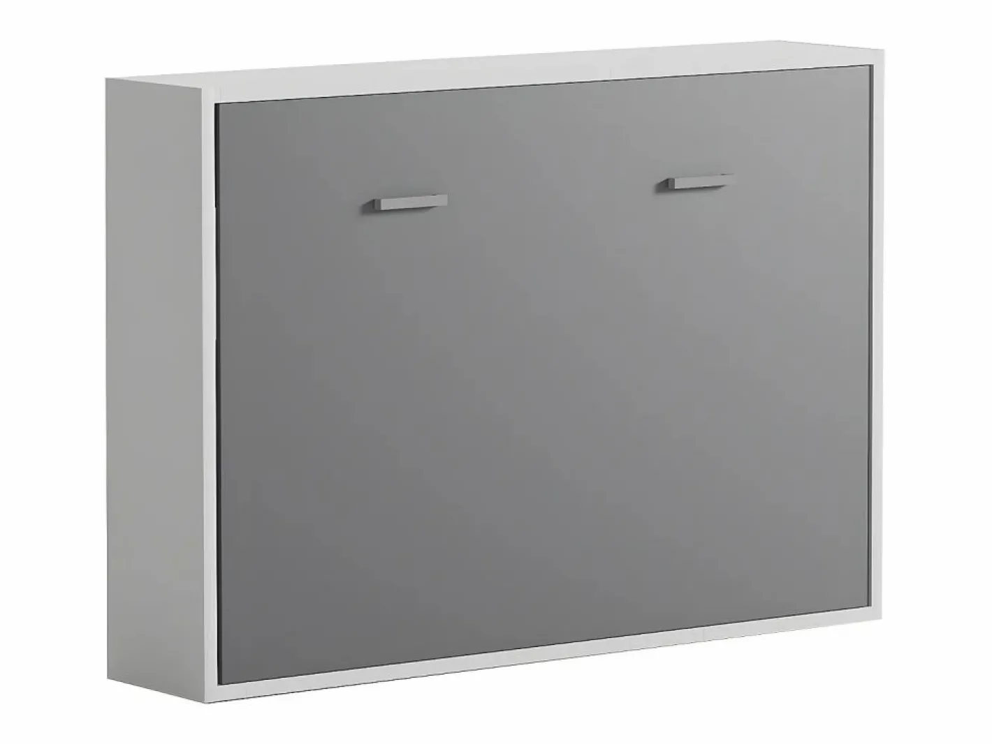 Cama armario abatible horizontal 140 x 200 cm gris y blanco - MALINA II^Vente-unique Hot