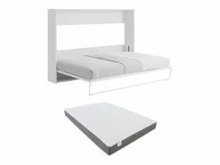 Cama armario batiente horizontal de 140 x 200 cm en con colchón - MALINA II^Vente-unique New