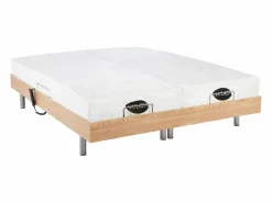 NATUREA Cama articulada eléctrica roble LYSIS III motor OKIN 2x90x200 cm Color natural claro Hot