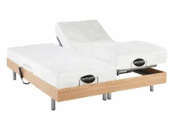 NATUREA Cama articulada eléctrica roble LYSIS III motor OKIN 2x90x200 cm Color natural claro Hot